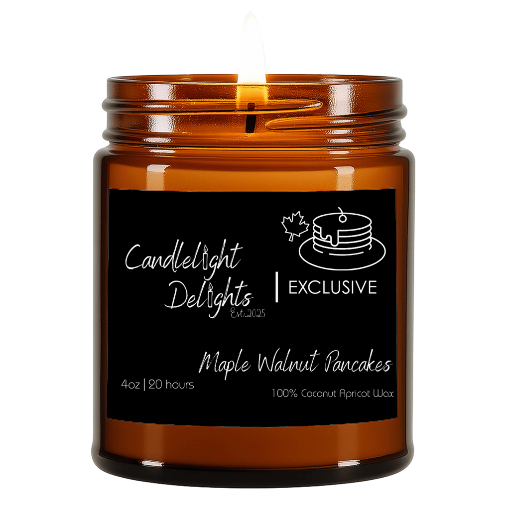 Maple Walnut Pancakes 4oz Amber Jar (Limited Edition) - Candlelight Delights