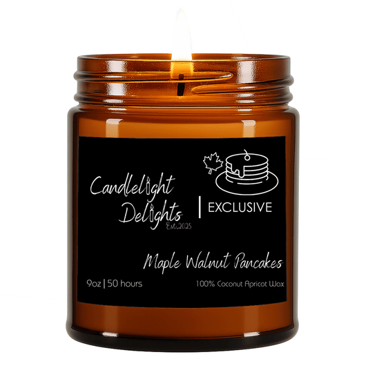 Maple Walnut Pancakes 9oz Amber Jar (Limited Edition) - Candlelight Delights